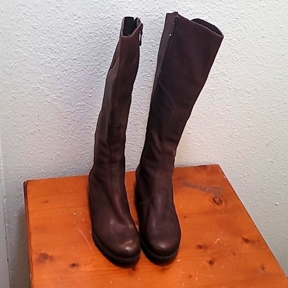ROCKPORT WOMEN'S TRISTINA GORE TALL LEATHER WATERPROOF WIDE CALF BROWN BOOTS 7 - Picture 1 of 16
